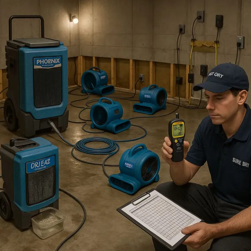 Structural Drying and Dehumidification process in Turtle Creek, PA